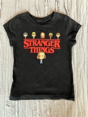 Kids Black Stranger Things Graphic Tee